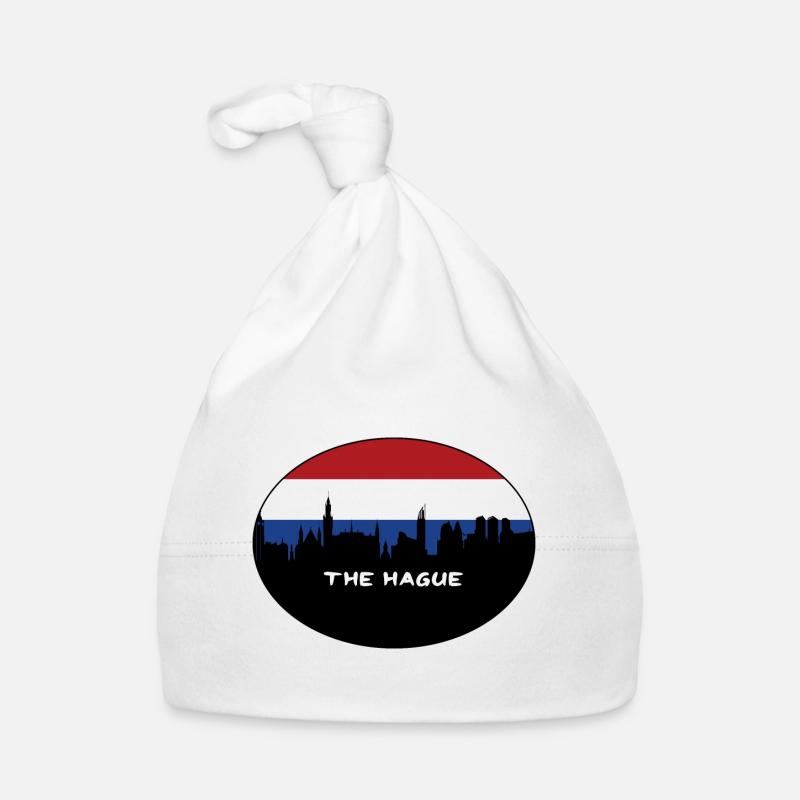 La Haye Pays-Bas Drapeau Skyline Silhouette Trav Bonnet bio Bébé