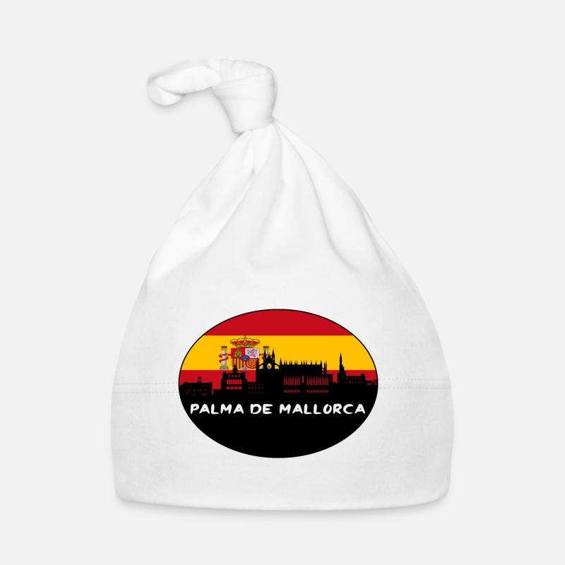 Palma De Mallorca Spain Flag Skyline Silhouette Tr Organic Baby Cap