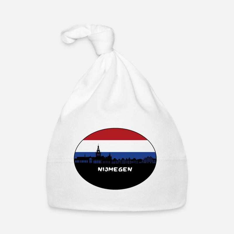 Nimègue Pays-Bas Flag Skyline Silhouette Trave Bonnet bio Bébé