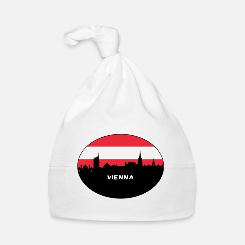 Vienne Autriche Flag Skyline Silhouette Voyage Bonnet bio Bébé