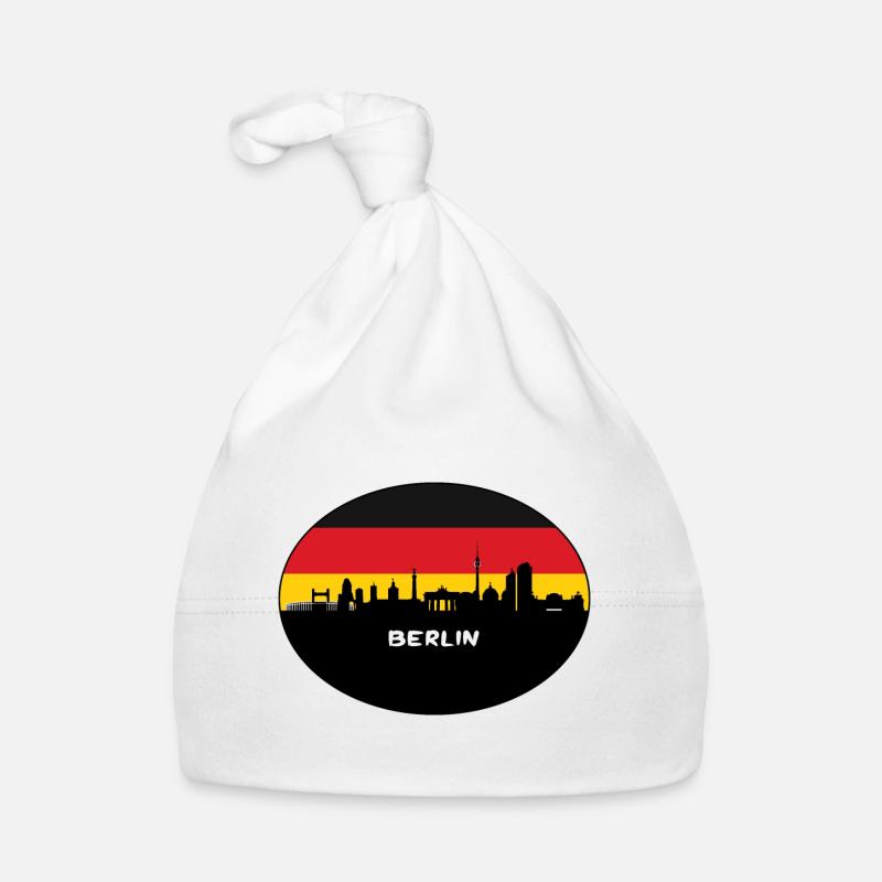 Berlin Germany Flag Skyline Silhouette Travel Organic Baby Cap