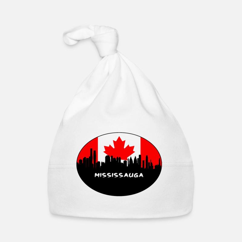 Mississauga Canada Drapeau Skyline Silhouette Travel Bonnet bio Bébé