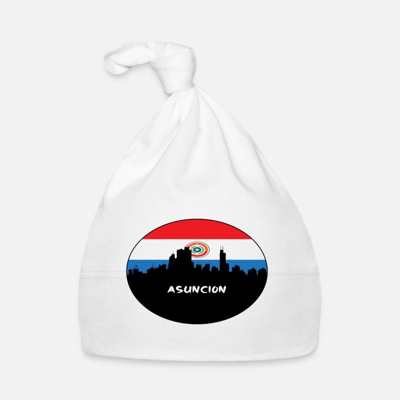 Asuncion Paraguay Drapeau Skyline Silhouette Travel Bonnet bio Bébé