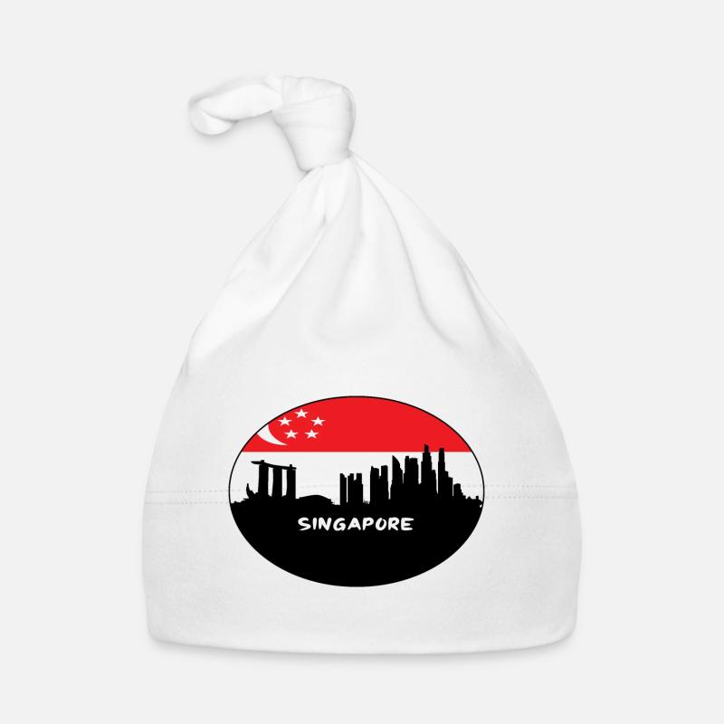 singapour, singapour, drapeau, horizon, silhouette, voyage Bonnet bio Bébé