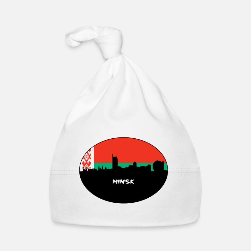Minsk Biélorussie Drapeau Skyline Silhouette Travel Bonnet bio Bébé
