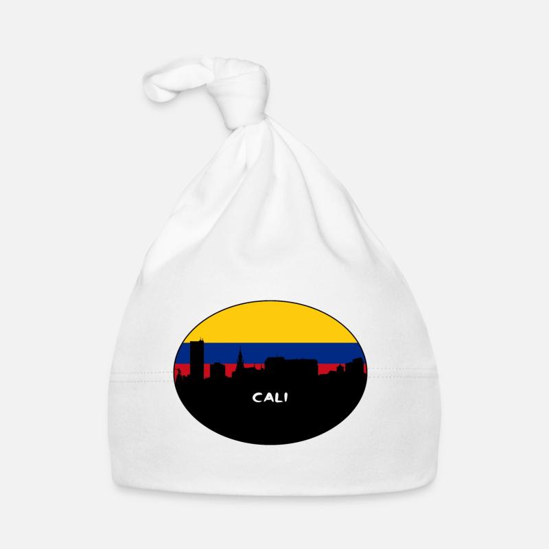 Cali Colombie Drapeau Skyline Voyage Silhouette Bonnet bio Bébé