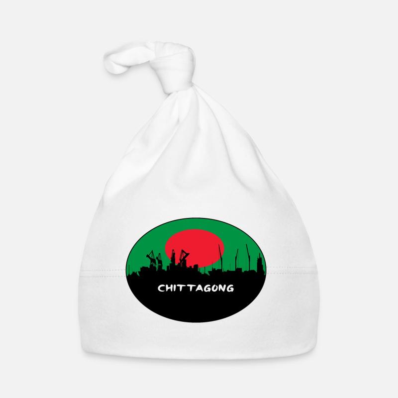Chittagong Bangladesh Drapeau Skyline Silhouette Trav Bonnet bio Bébé