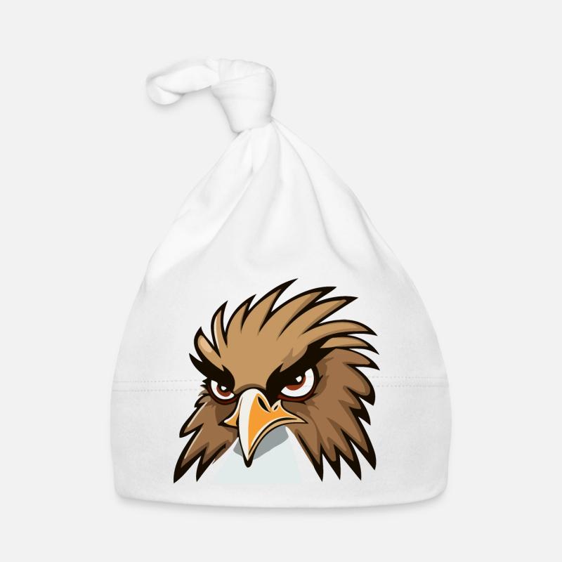 Illustration de bande dessinée Funny Eagle Head Bonnet bio Bébé