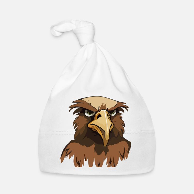 Illustration de bande dessinée Funny Eagle Head Bonnet bio Bébé