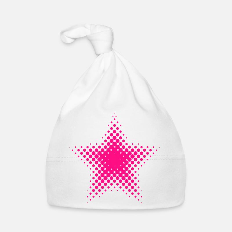 Neon Pink Sternenstern Halftone Baby Bio-Mütze