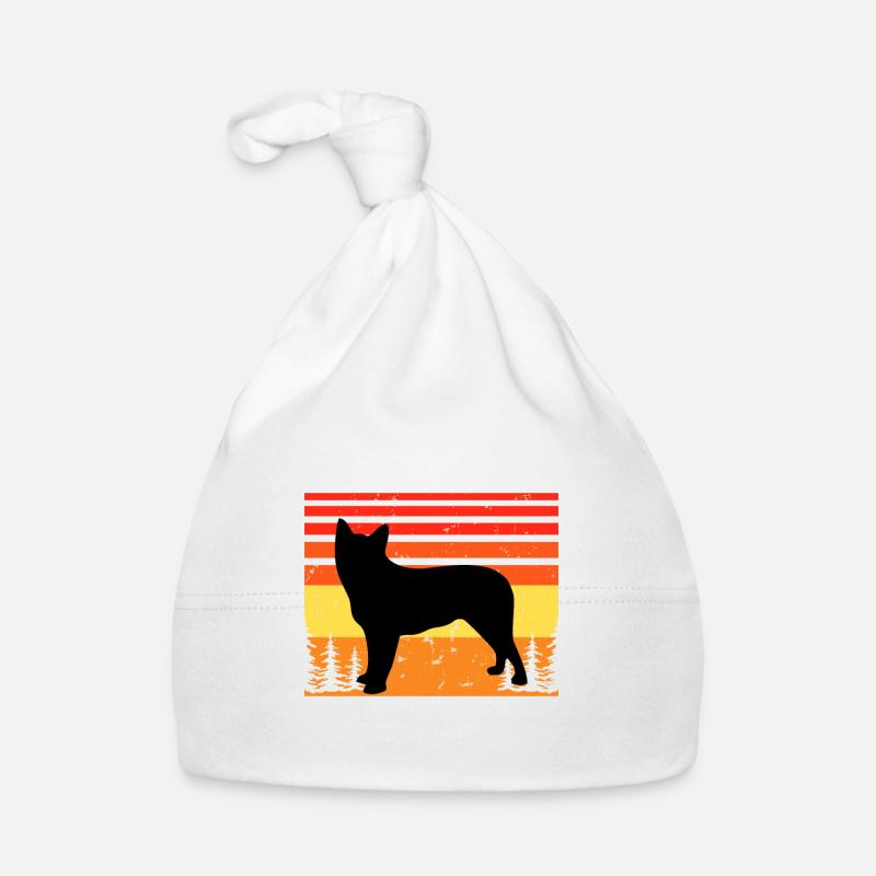 Blue Heeler Dog Lover Silhouette Vintage Sunset Bonnet bio Bébé