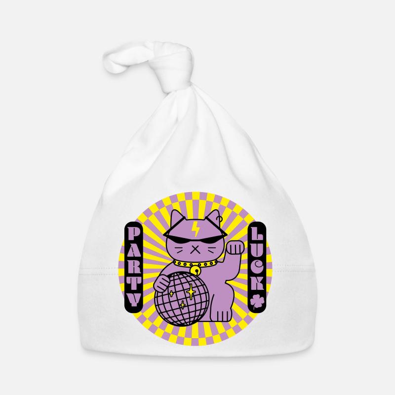 Fête chat chanceux Bonnet bio Bébé