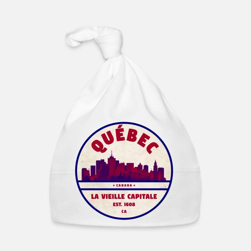 Silhouette de la Vieille Capitale au Québec Bonnet bio Bébé