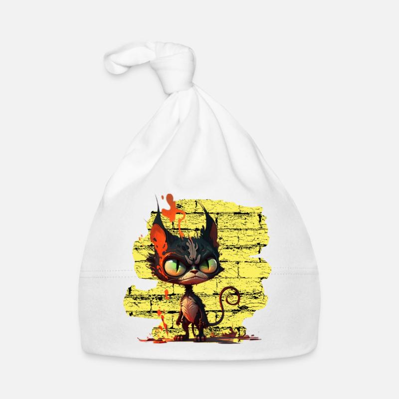 Drôle de chat - Bonnet bio Bébé - blanc