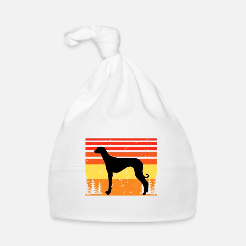 Vieux Lévrier Croate Chien Silhouette Rétro Soleil Bonnet bio Bébé