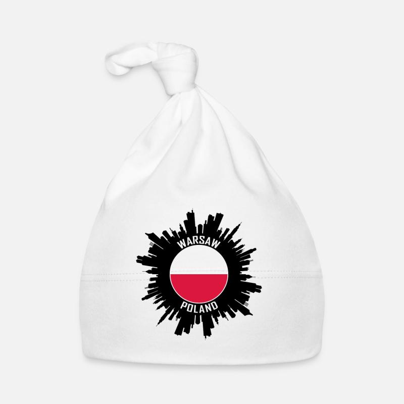 Varsovie Skyline Pologne Flag Souvenir de voyage Bonnet bio Bébé