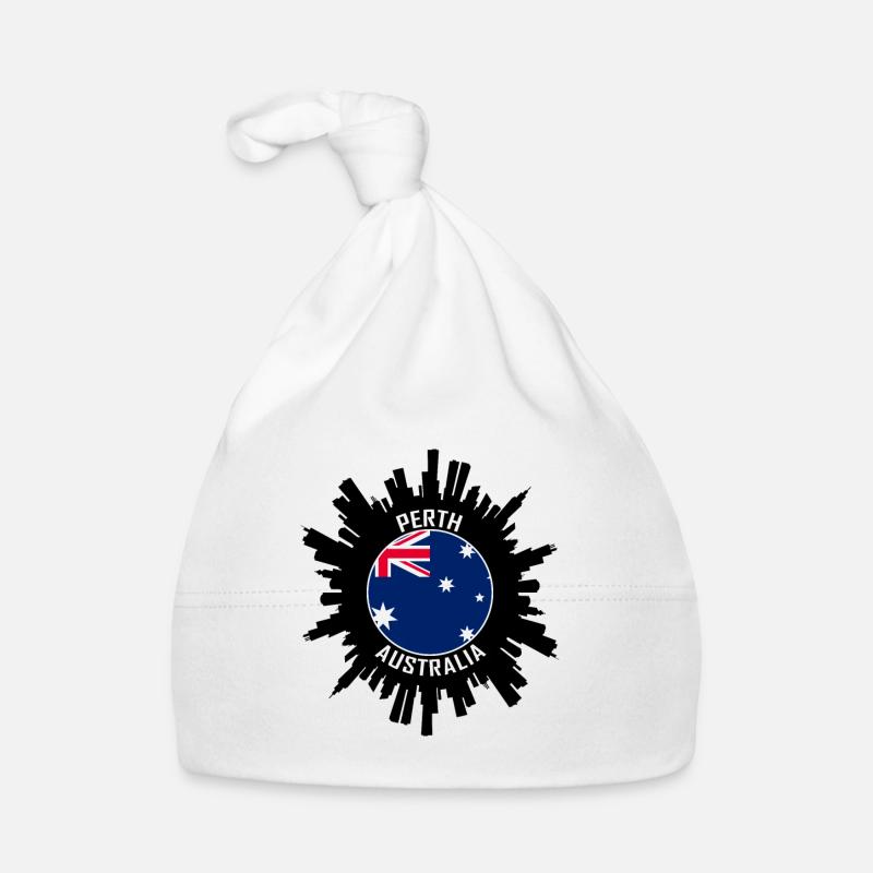 Perth Skyline Australien Flagge Reise Souvenir Baby Bio-Mütze