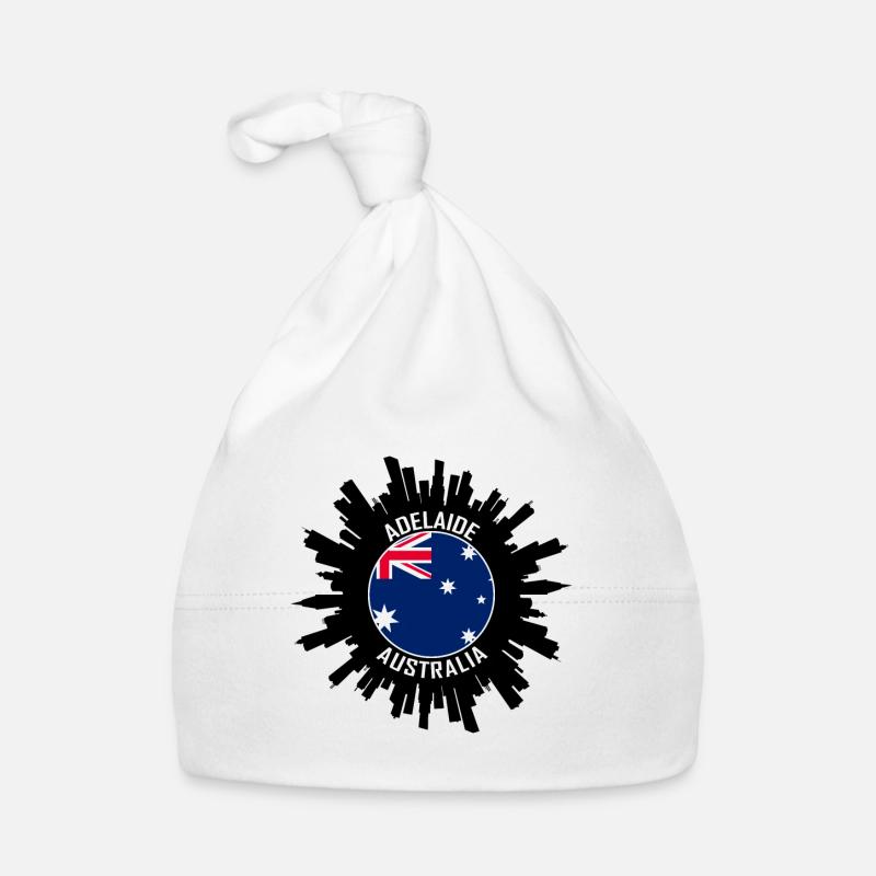 Adelaide Skyline Australia Flag Souvenir de voyage Bonnet bio Bébé