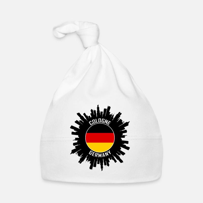 Cologne Skyline Germany Flag Travel Souvenir Organic Baby Cap