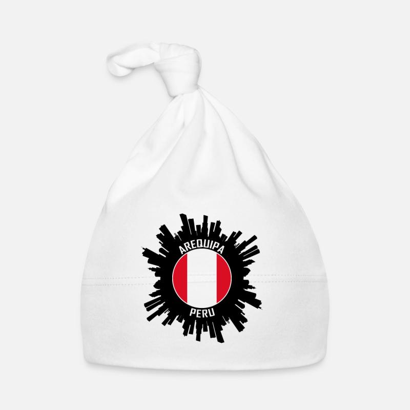 Arequipa Skyline Pérou Flag Souvenir de voyage Bonnet bio Bébé