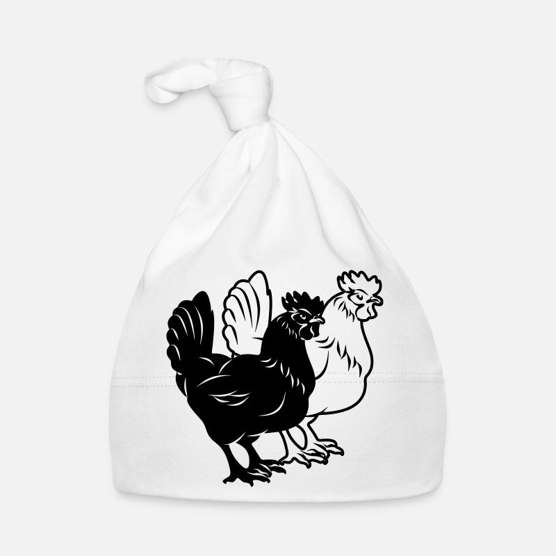 Chickens black and white Organic Baby Cap