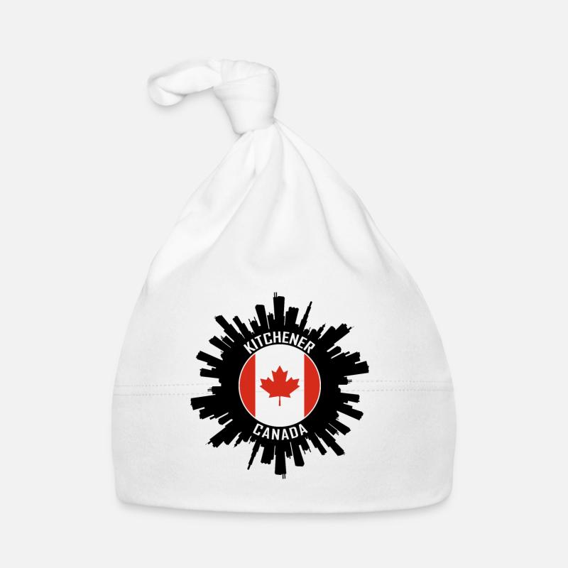 Kitchener Skyline Canada Flag Travel Souvenir Organic Baby Cap