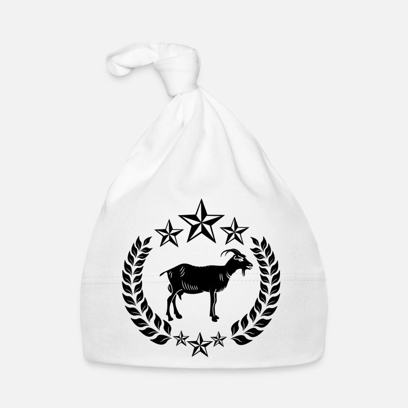 Goat in laurel wreath stars Organic Baby Cap