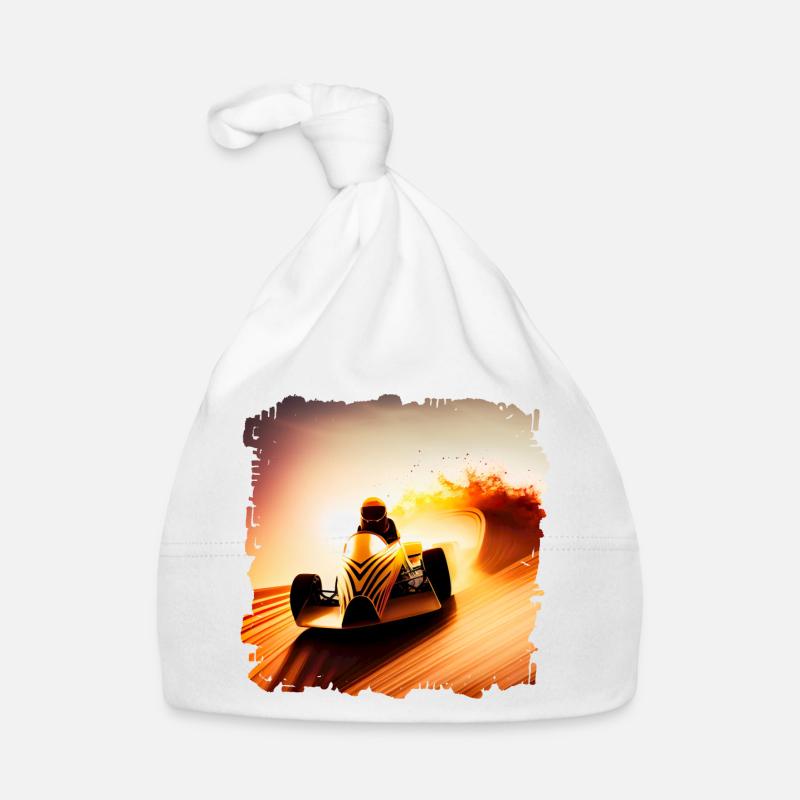 Speed counts in go-kart racing Organic Baby Cap