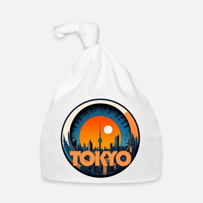 Tokyo Sunset Badge Organic Baby Cap