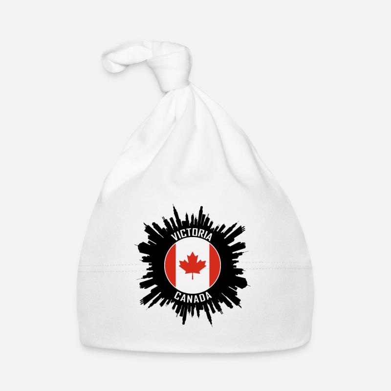 Souvenir de voyage Victoria Skyline Canada Flag Bonnet bio Bébé