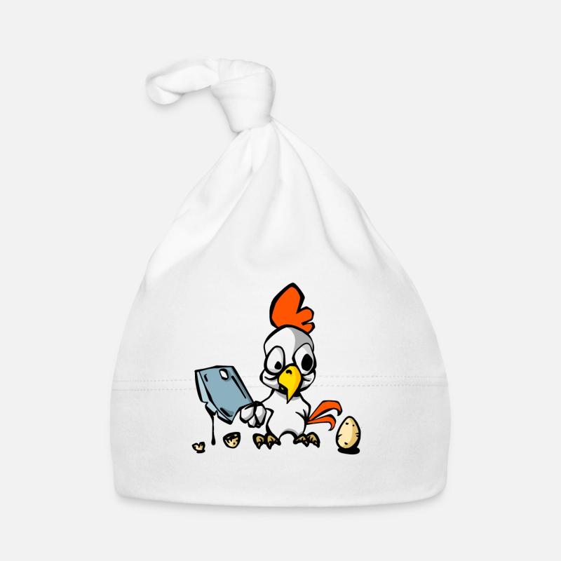 Mad chicken with a chopper Organic Baby Cap