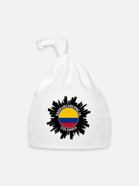 Barrancabermeja Skyline Colombie Flag Souve de voyage - Bonnet bio Bébé - blanc - Devant