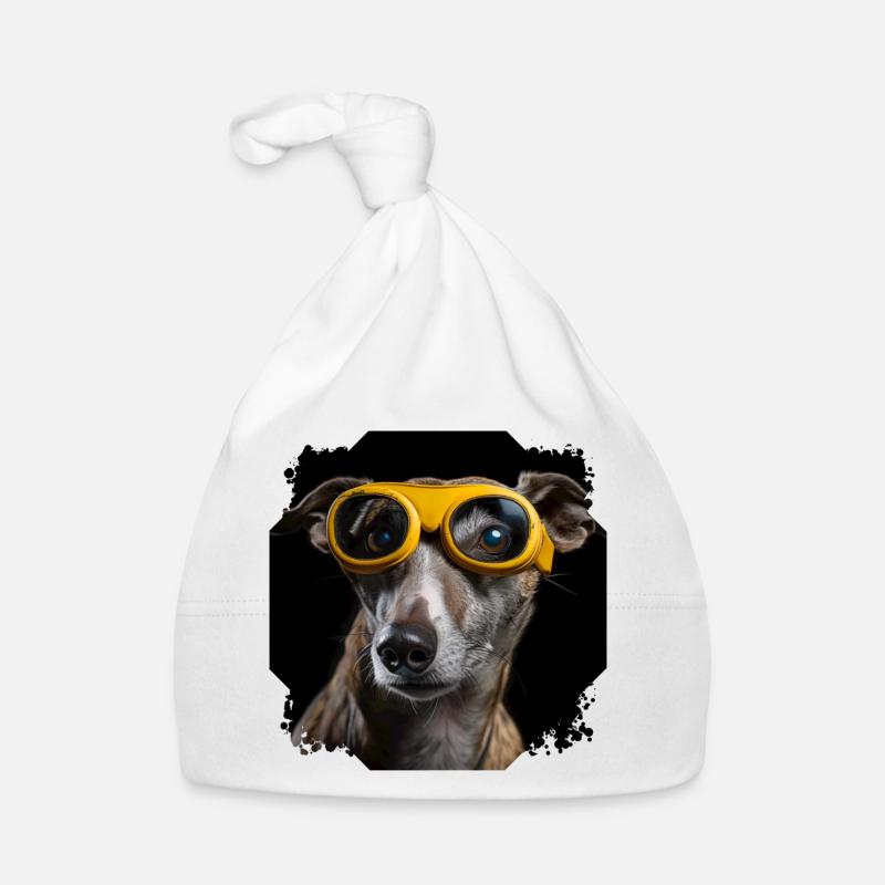 Hund mit Brille Baby Bio-Mütze