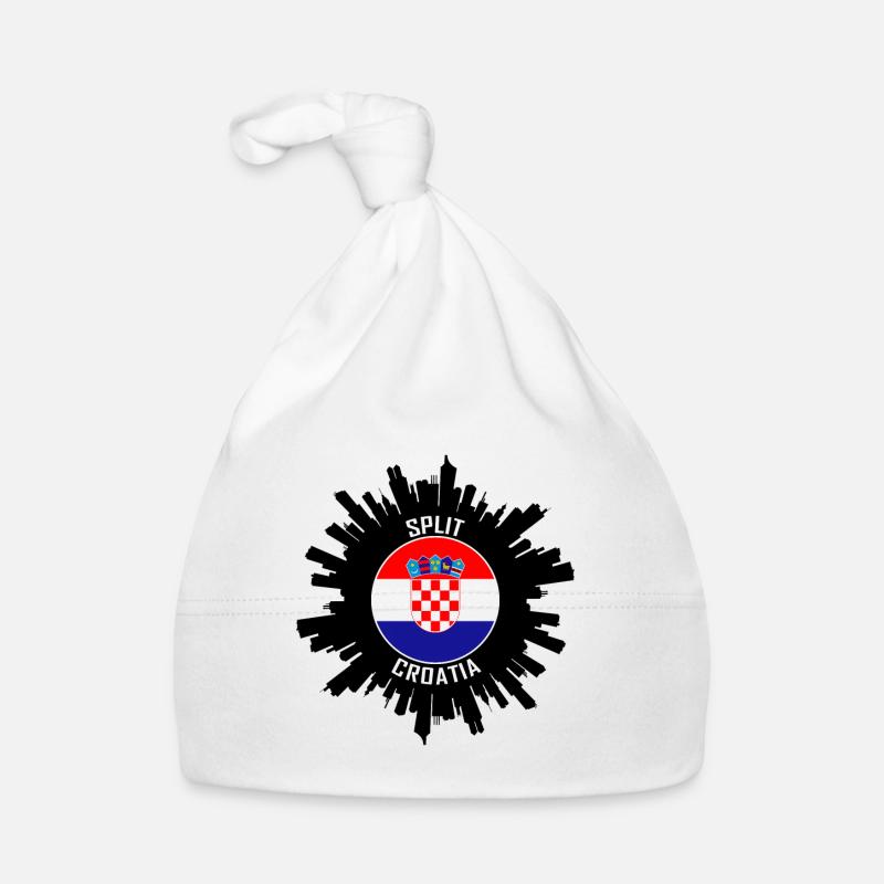 Split Skyline Croatie drapeau souvenir de voyage Bonnet bio Bébé