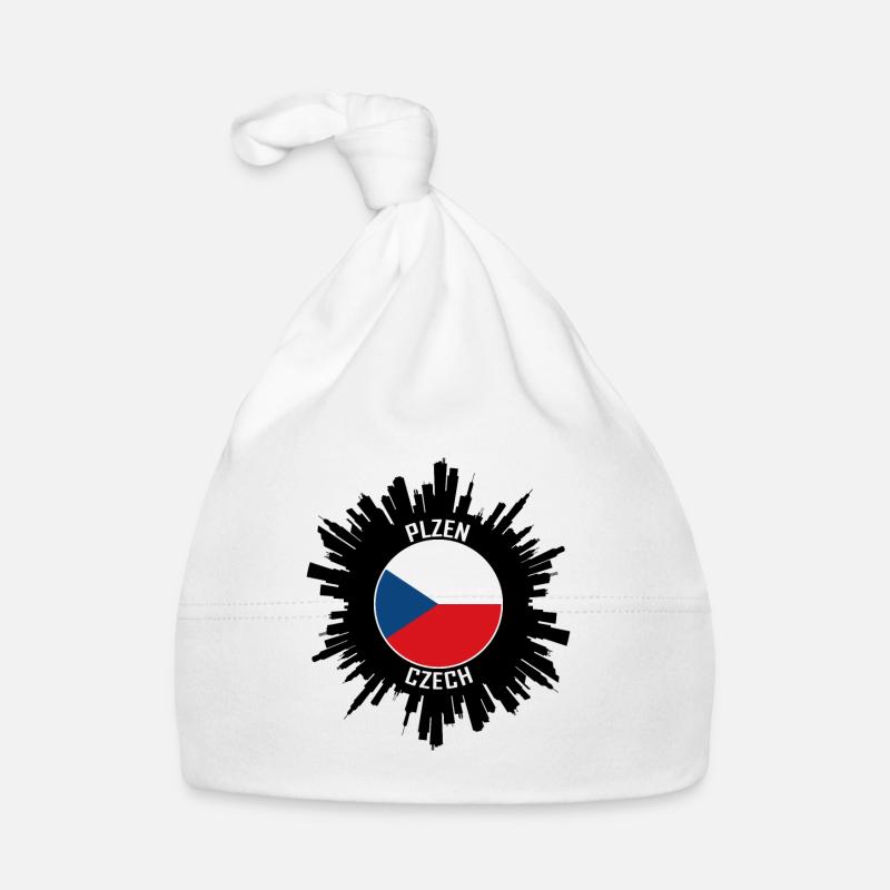 Plzen Skyline Czech Flag Travel Souvenir Organic Baby Cap