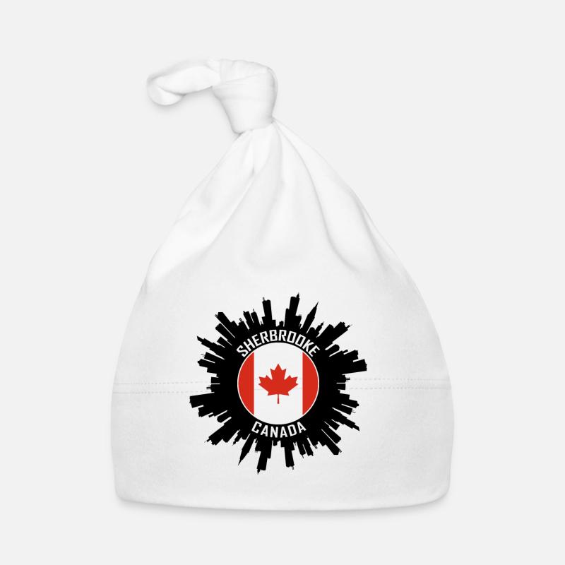 Sherbrooke Skyline Canada Flag Travel Souvenir Organic Baby Cap