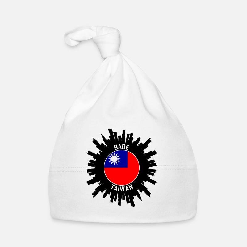 Bade Skyline Taiwan Flag Souvenir de voyage Bonnet bio Bébé