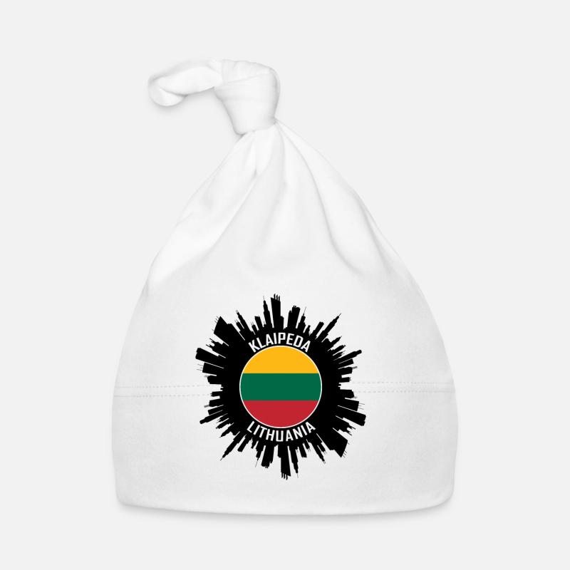 Klaipeda Skyline Lituanie Flag Souvenir de voyage Bonnet bio Bébé