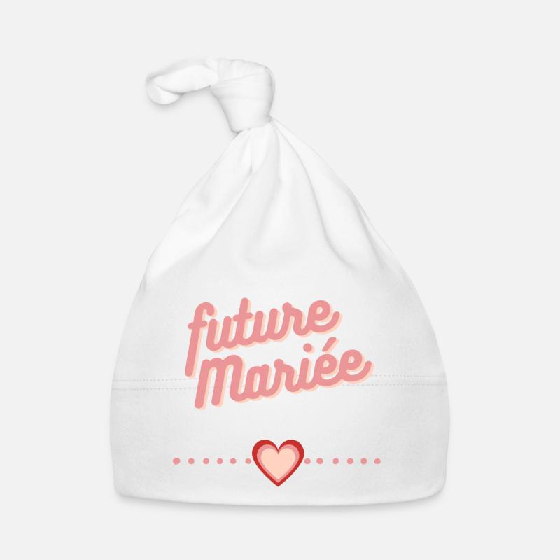 EVJF future mariée. Enterrement vie célibataire - Bonnet bio Bébé - blanc