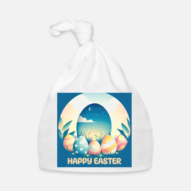 Joyeuses Pâques, oeuf de Pâques Bonnet bio Bébé