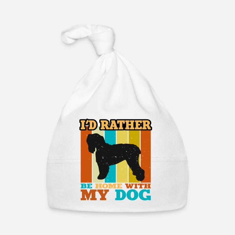Schwarzer Russischer Terrier Hund Silhouette Retro Sonnenuntergang Baby Bio-Mütze
