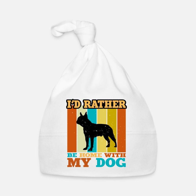 Boston Terrier Dog Lover Silhouette Vintage Sunset Bonnet bio Bébé
