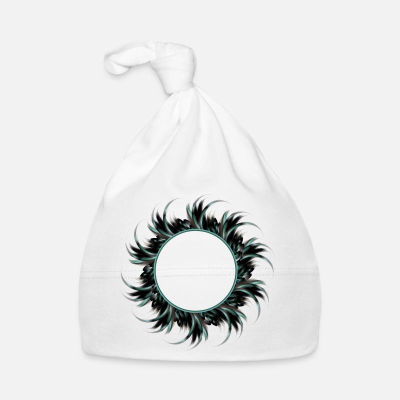 round frame made of drawn feathers Organic Baby Cap