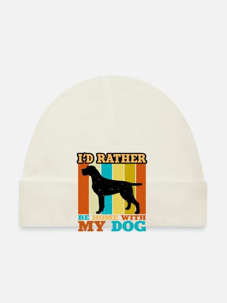 Cesky Fousek Dog Lover Silhouette Vintage Sunset - Bonnet bio Bébé - blanc - Devant