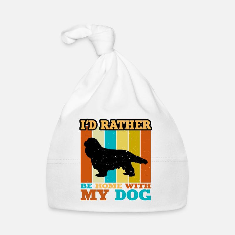 Cavalier Chien Amoureux Silhouette Vintage Coucher De Soleil Bonnet bio Bébé