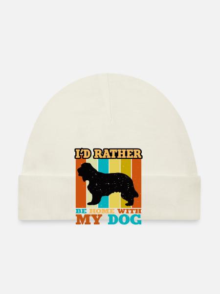 Cocker Spaniel Hundeliebhaber Silhouette Vintage Sonnenuntergang - Baby Bio-Mütze - Weiß - Vorne