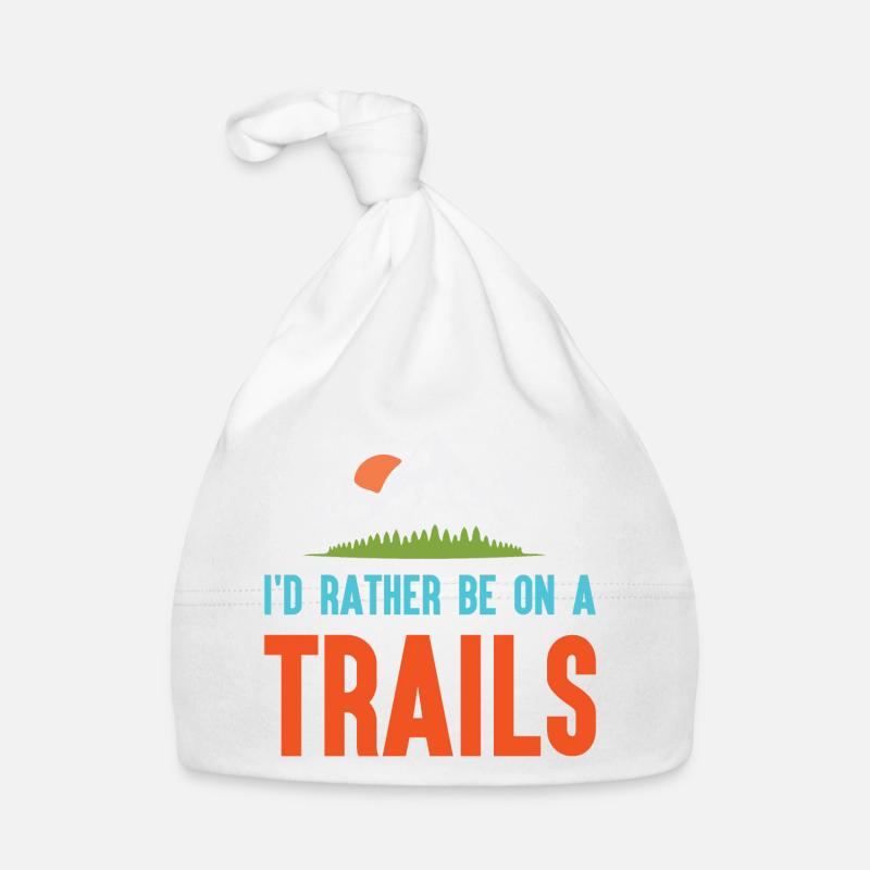 Mountains - I'd Rather Be on a Trail Organic Baby Cap