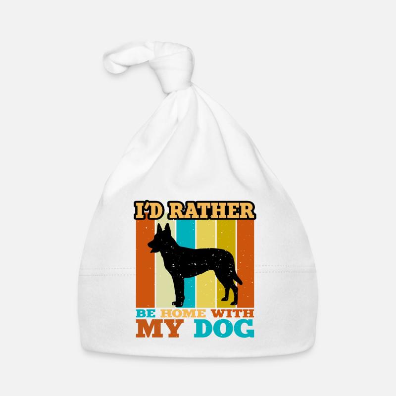 Dutch Shepherd Dog Lover Silhouette Vintage Sunset Organic Baby Cap