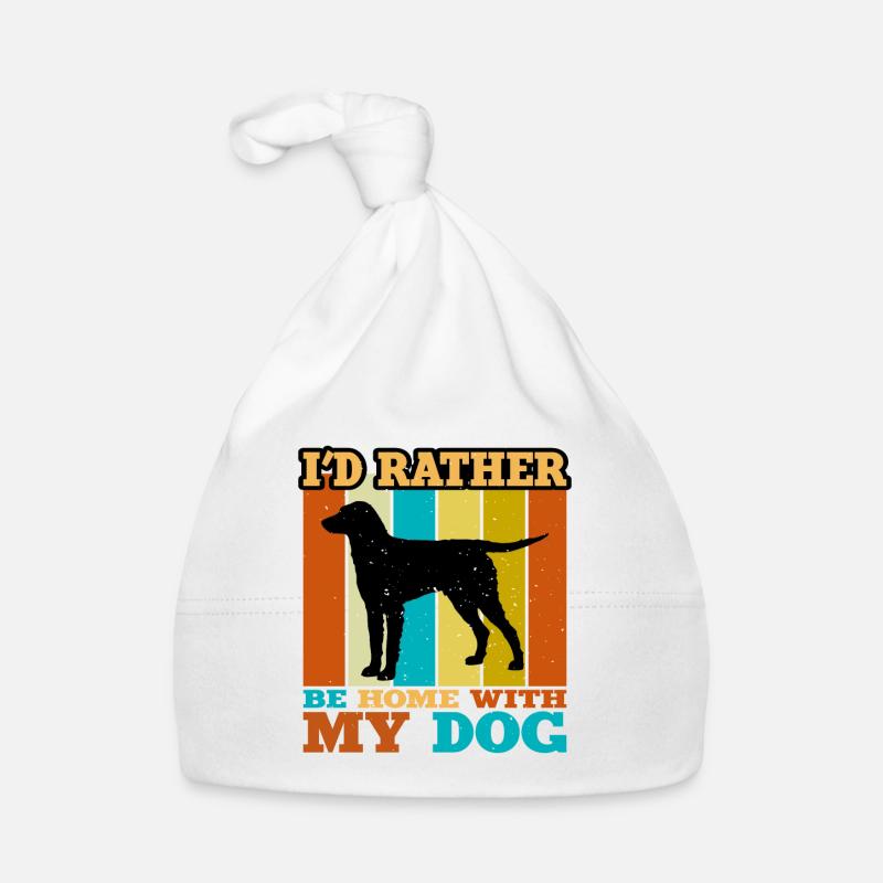 Curly Coated Retriever Dog Silhouette Retro Sunset Bonnet bio Bébé