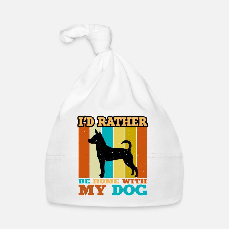 Decker Rat Terrier Dog Silhouette Retro Sunset Bonnet bio Bébé